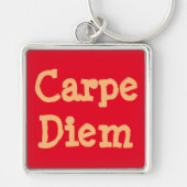「CARPE DIEM/SEIZE THE DAY」キーリング/カスタマイズ可能 キーホルダー (正面)