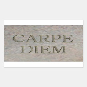 Carpe Diem Stone長方形ステッカー 長方形シール
