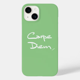 CARPE DIEMGreenホワイトタイポグラフィカッコいいiPhoneケース Case-Mate iPhone 14ケース