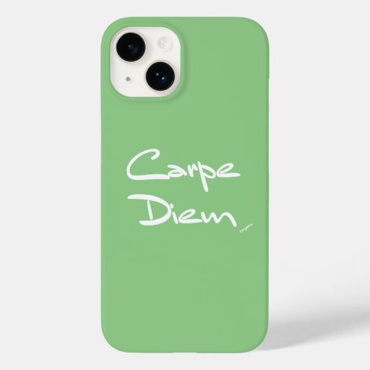 CARPE DIEMGreenホワイトタイポグラフィカッコいいiPhoneケース Case-Mate iPhoneケース (裏面)