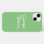 CARPE DIEMGreenホワイトタイポグラフィカッコいいiPhoneケース Case-Mate iPhoneケース (裏面 (横))