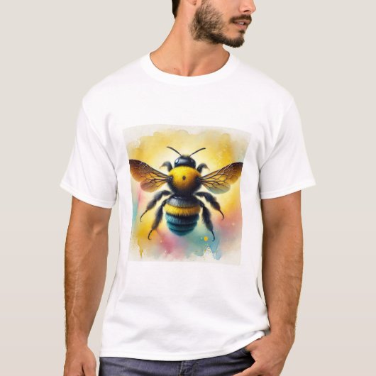 Carpenter bee 041024AREF116 - Watercolor Tシャツ (正面)