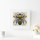 Carpenter Bee 250924IREF213 - Watercolor スクエア壁時計 (ホーム)