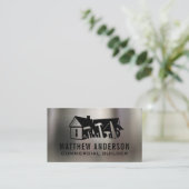 Carpenter Builderツールロゴデザイン | メタル 名刺 (スタンド正面)