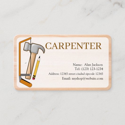 CARPENTER Business card editable 名刺 (正面)
