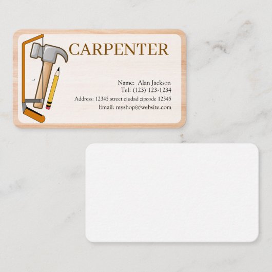 CARPENTER Business card editable 名刺 (正面/裏面)