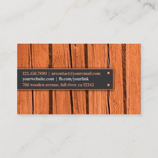 Carpenter Business Card Template 名刺 (裏面)