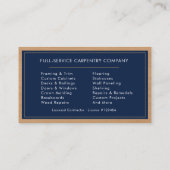 Carpenter Carpentry Home Improvement Building 名刺 (裏面)