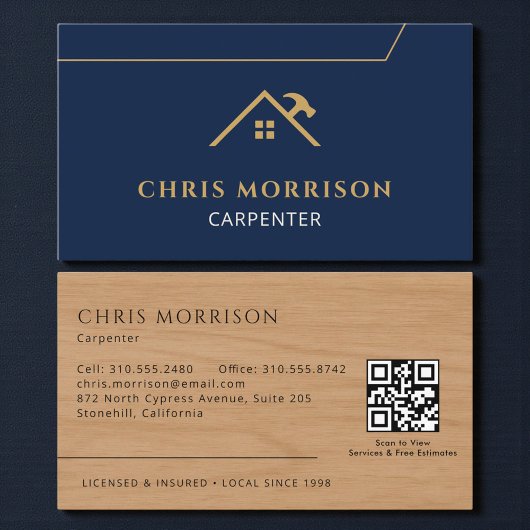 Carpenter Carpentry Wood Construction QR Code 名刺