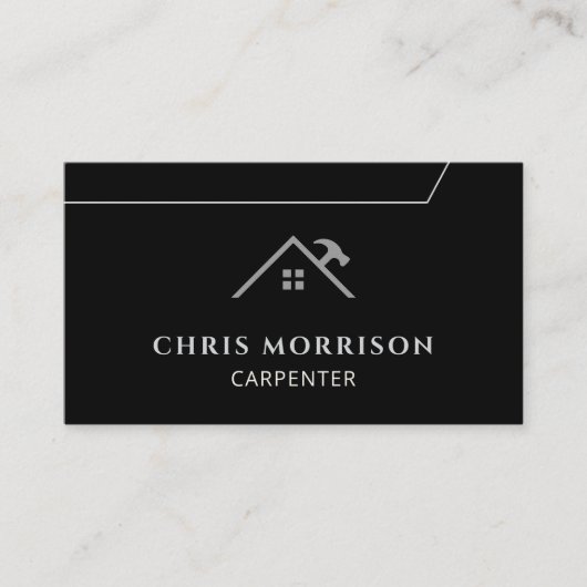 Carpenter Carpentry Wood Grain QR Code 名刺 (正面)