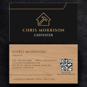 Carpenter Carpentry Wooden QR Code 名刺