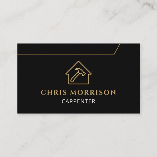 Carpenter Carpentry Wooden QR Code 名刺 (正面)