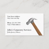 Carpenter Contractor Construction Business Card 名刺 (正面)