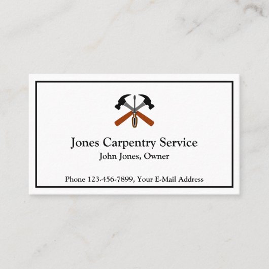 Carpenter Contractor Construction Business Card 名刺 (正面)