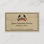 Carpenter Contractor Construction Business Card 名刺 (正面)