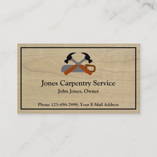 Carpenter Contractor Construction Business Card 名刺 (正面)
