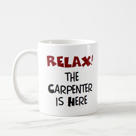 carpenter is here コーヒーマグカップ (左)