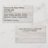 Carpenter Minimalist Business Card Design 名刺 (正面/裏面)