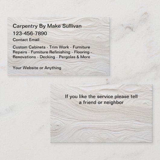 Carpenter Minimalist Business Card Design 名刺 (正面/裏面)