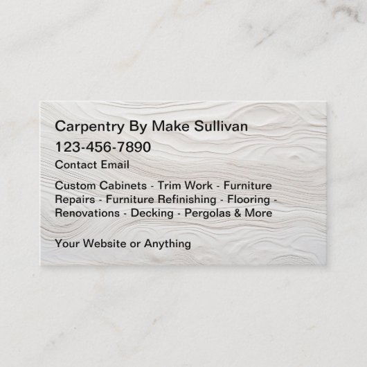 Carpenter Minimalist Business Card Design 名刺 (正面)