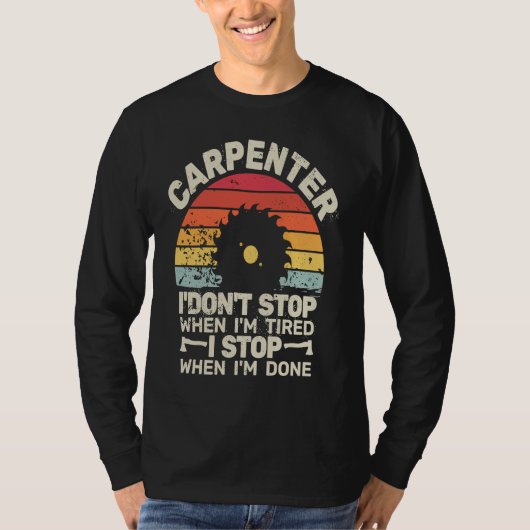Carpenter retro for men retro carpenters woodworke tシャツ (正面)
