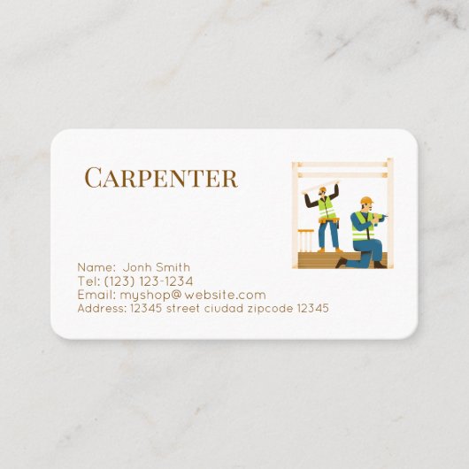 carpenter services editable   business card 名刺 (正面)