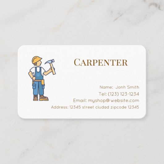 carpenter services editable   business card 名刺 (正面)