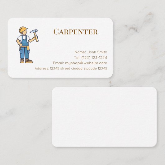 carpenter services editable business card 名刺 (正面/裏面)