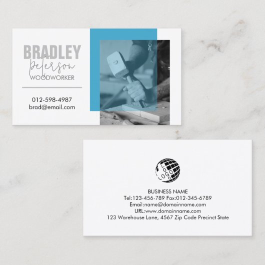 Carpenter Woodworkerカスタマイズ可能なイメージ 名刺 (正面/裏面)