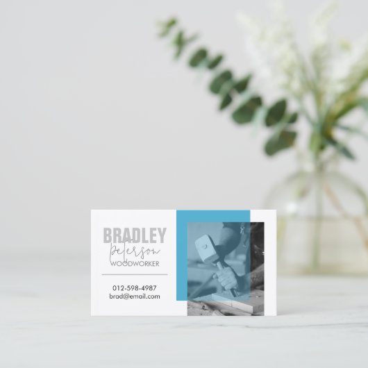 Carpenter Woodworkerカスタマイズ可能なイメージ 名刺 (スタンド正面)
