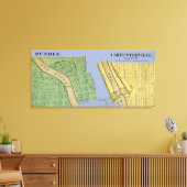 CARPENTERSVILLEダンディーイリノイ1871の地図 キャンバスプリント (インサイチュ (リビング))