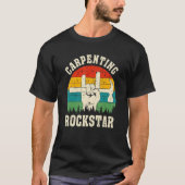 Carpenting Rockstar, Funny Carpenter Dad, Retro Wo Tシャツ (正面)