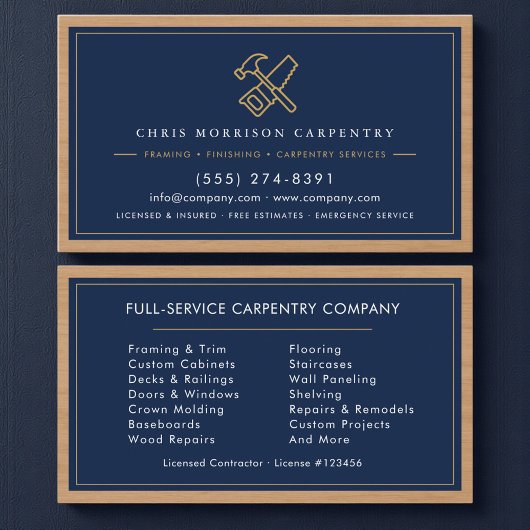 Carpentry Services Company Wood 名刺