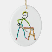 Carpentry Stickman セラミックオーナメント (右)