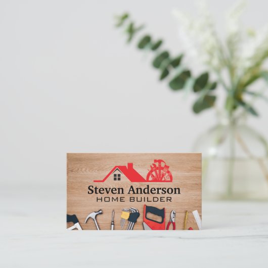 Carpentry Tools | Construction Logo 名刺 (スタンド正面)
