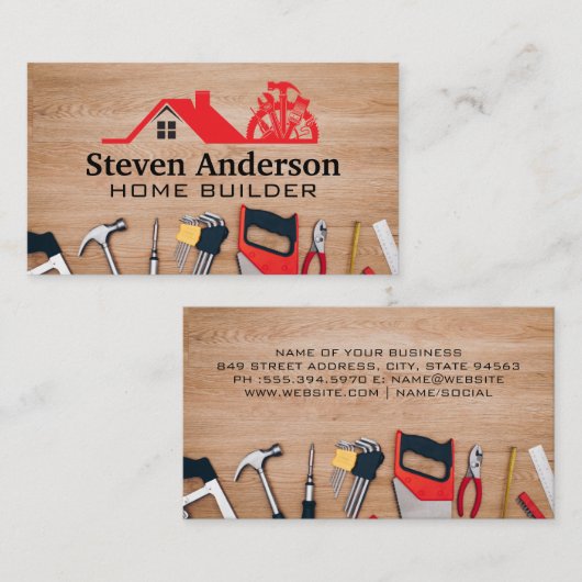 Carpentry Tools | Construction Logo 名刺 (正面/裏面)