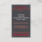 Carpet Cleaning Service Business Card 名刺 (裏面)
