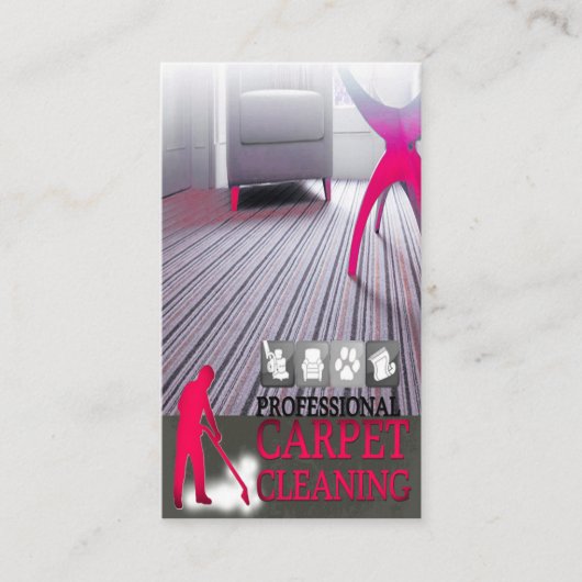 Carpet Cleaning Service Business Card 名刺 (正面)