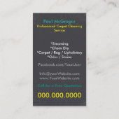 Carpet Cleaning Service Business Card 名刺 (裏面)