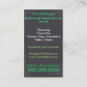 Carpet Cleaning Service Business Card 名刺 (裏面)