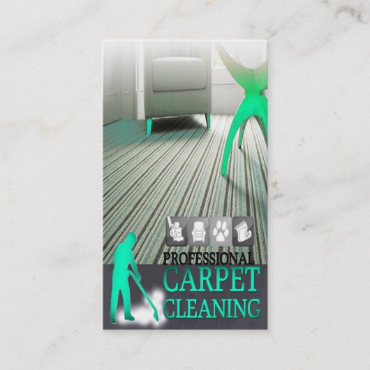 Carpet Cleaning Service Business Card 名刺 (正面)