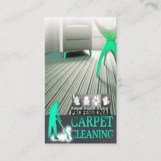 Carpet Cleaning Service Business Card 名刺 (正面)