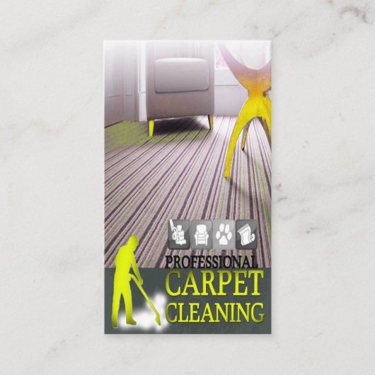 Carpet Cleaning Service Business Card 名刺 (正面)