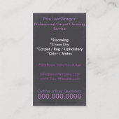Carpet Cleaning Service Business Card 名刺 (裏面)