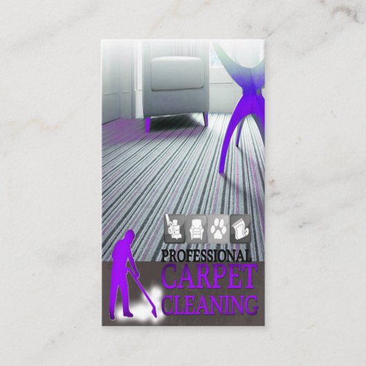 Carpet Cleaning Service Business Card 名刺 (正面)