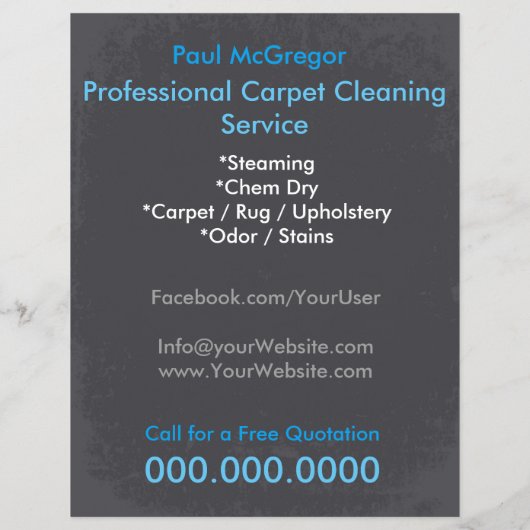 Carpet Cleaning Service Flyer チラシ (裏面)