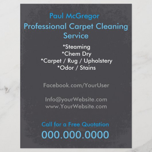 Carpet Cleaning Service Flyer チラシ (裏面)