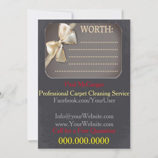 Carpet Cleaning Service Gift Voucher (裏面)