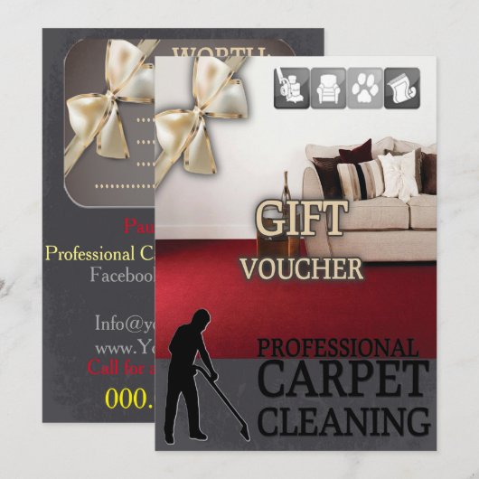 Carpet Cleaning Service Gift Voucher (正面/裏面)