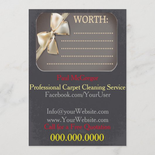 Carpet Cleaning Service Gift Voucher (裏面)